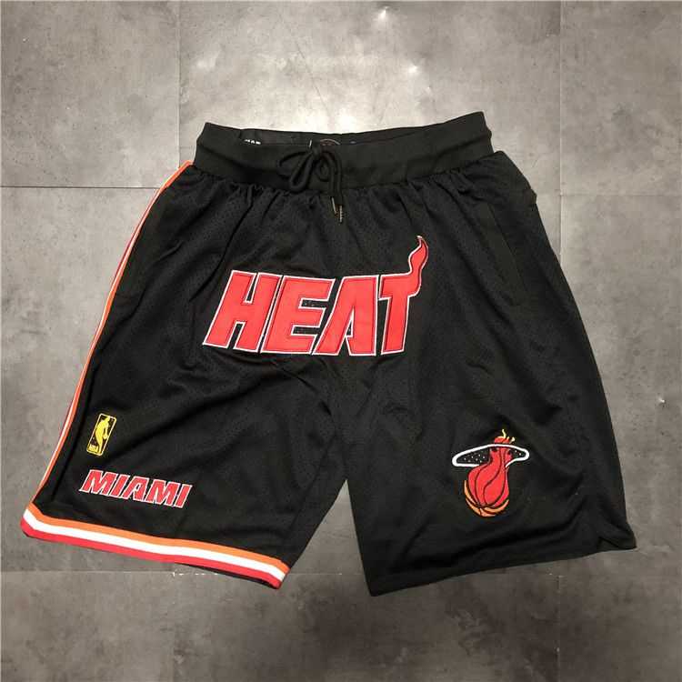 Men NBA 2021 Miami Heat Black Shorts 3